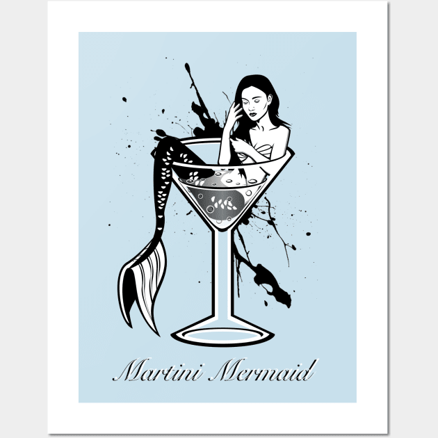 Martini Mermaid Wall Art by AlterAspect